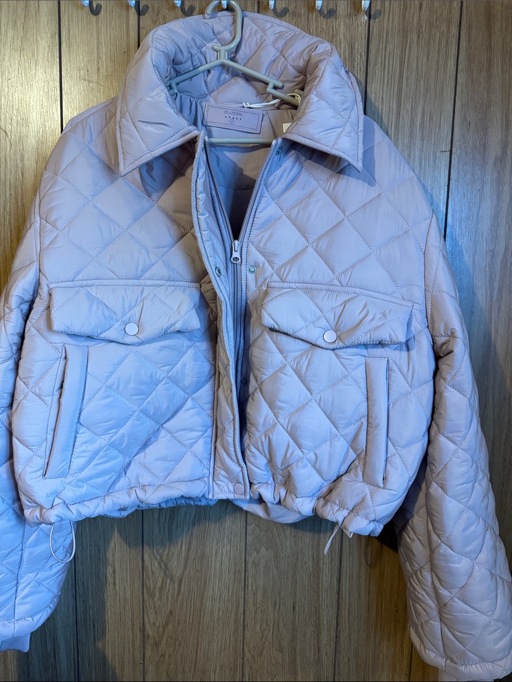 Blank NYC Cropped Quilted Bomber Jacket - Light Lavender